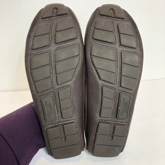 COLE HAAN - Men's Brown Leather Wyatt Penny Drivers Bracken Loafers - 9M - Picture 6 of 7